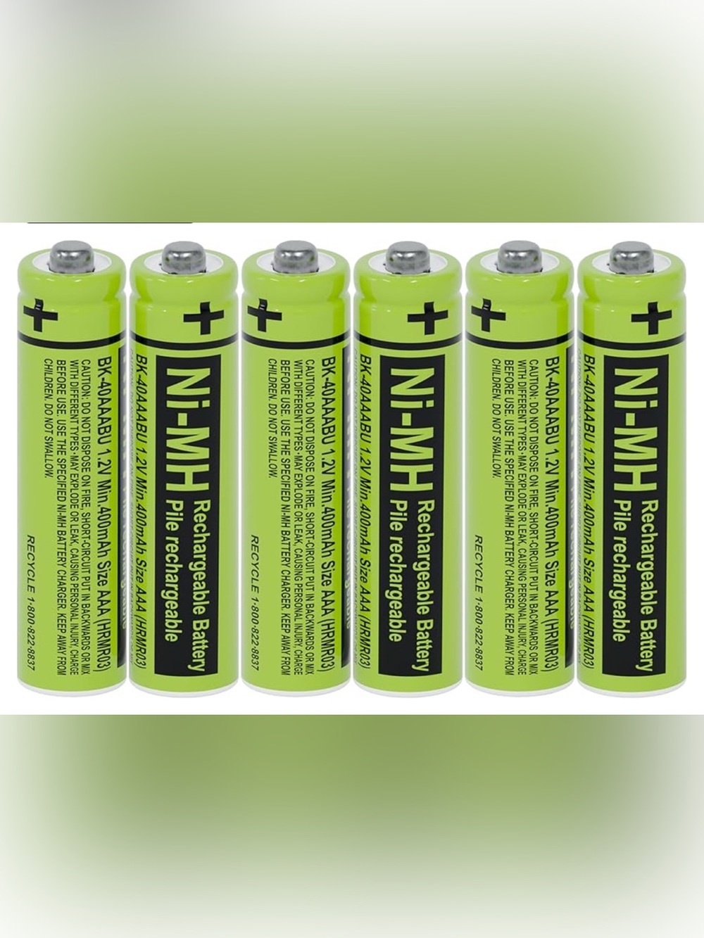 Rechargeable AAA Ni-MH Batteries  (6 Pack)